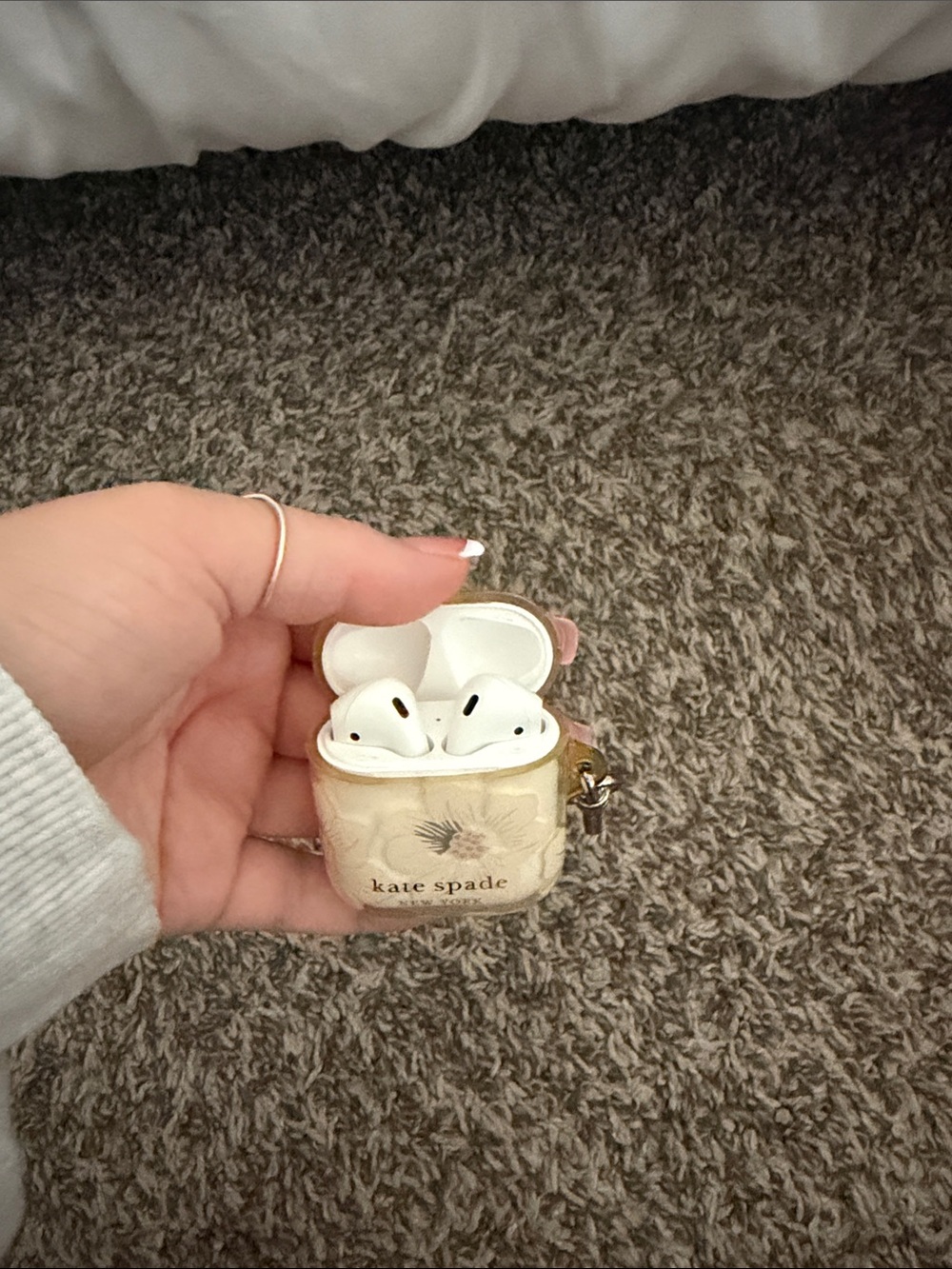 AirPods with Kate Spade Cream Floral AirPods Case Cover